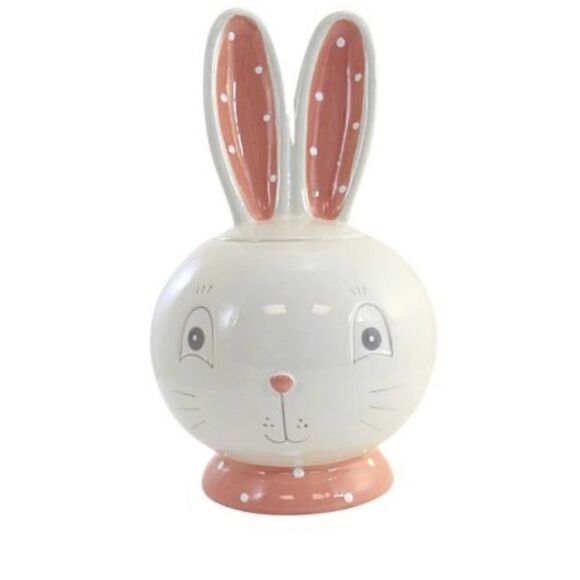Transpac Dolomite Bunny Ears Cookie Jar - Picture 1 of 7